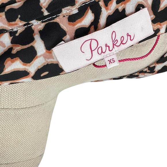 Parker Panther Animal Print Leopard Cheetah Long Sleeve Blouse Size XS - Picture 12 of 14